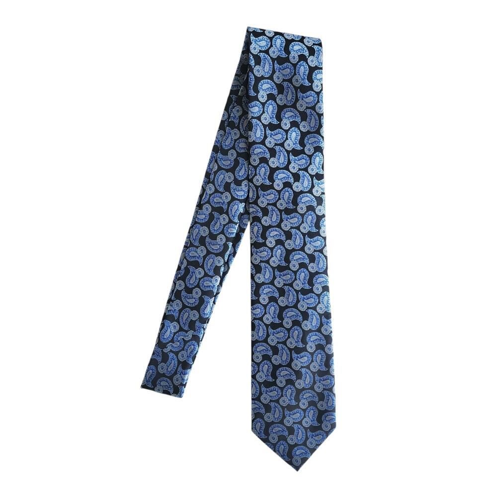Alexander Julian Colours Men's Silk Tie Blue Paisley Vintage Classic Necktie